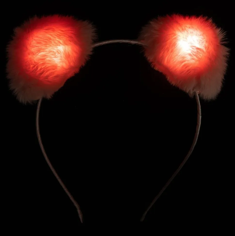 Fluffigt LED Diadem med Öron