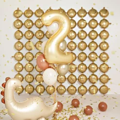 Folieballong Backdrop Rund Guld/Silver