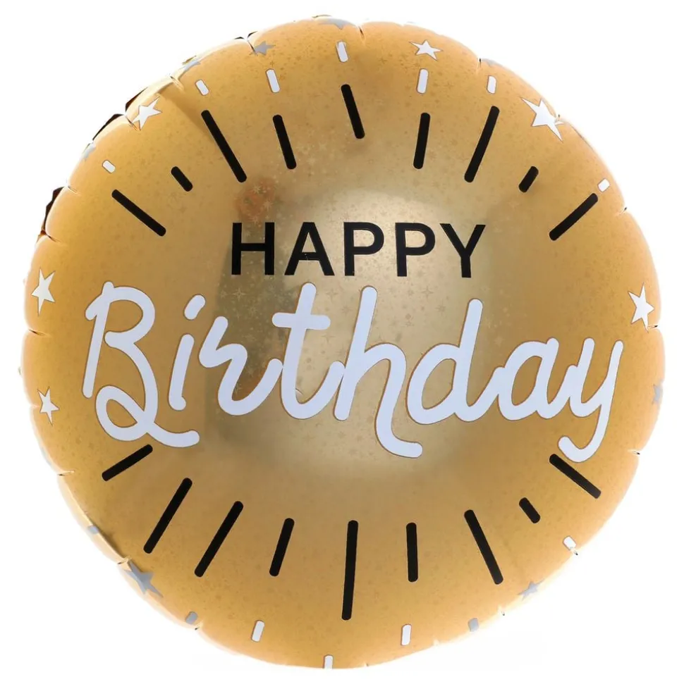Folieballong Happy Birthday Guld