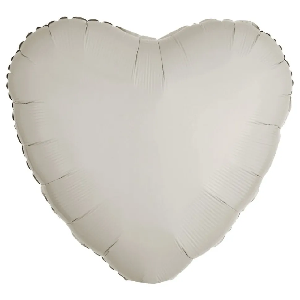 Folieballong Hjärta Metallic Vit