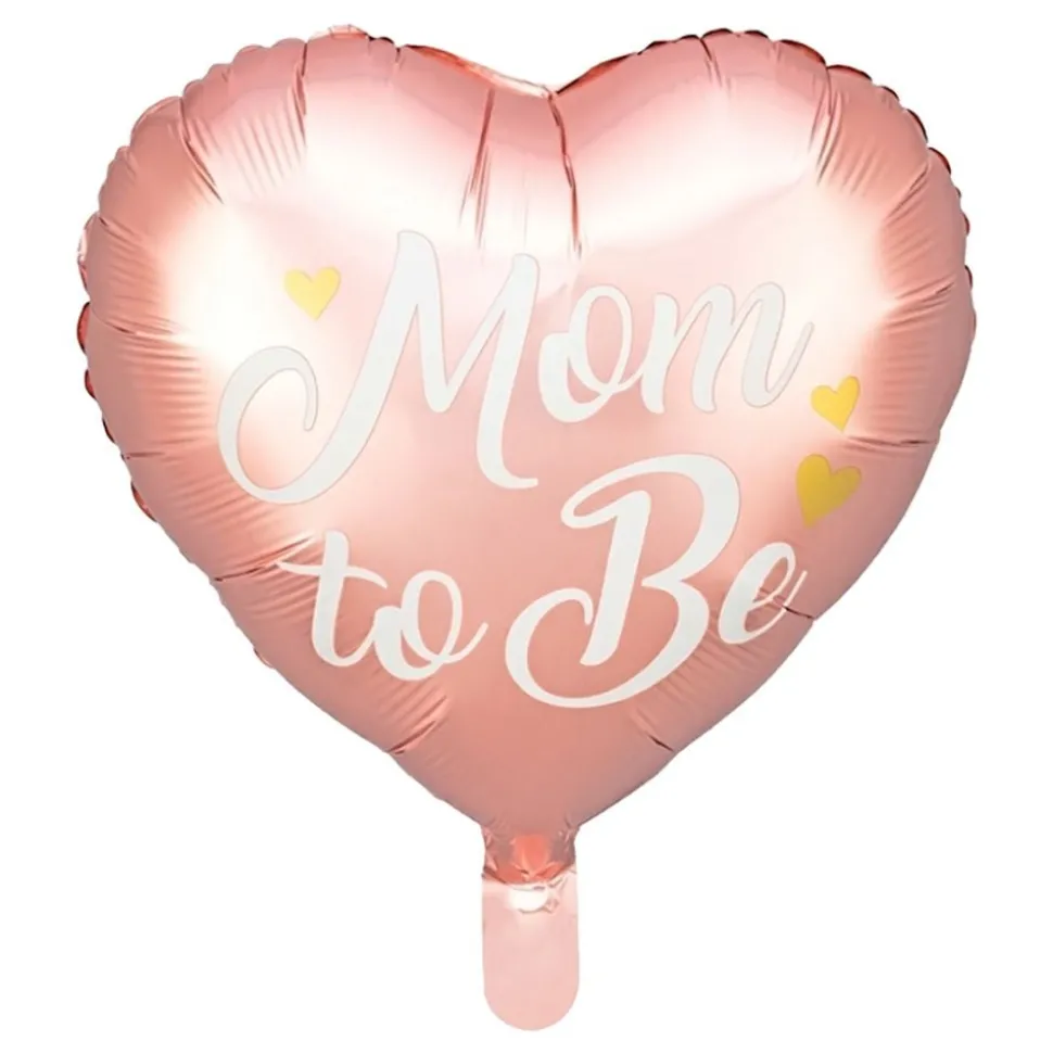 Folieballong Hjärta Mom to Be Rosa