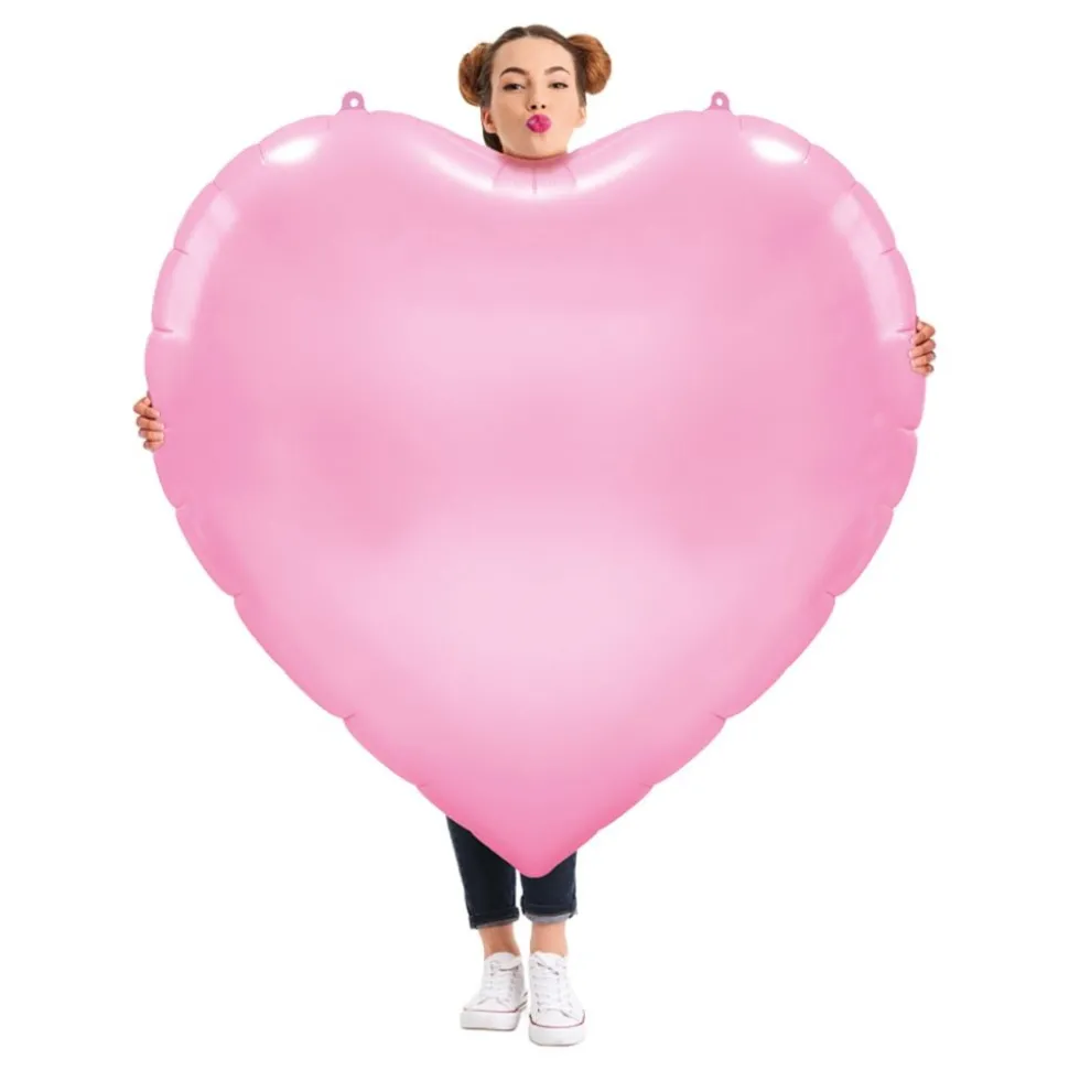 Folieballong Hjärtformad XXL Rosa