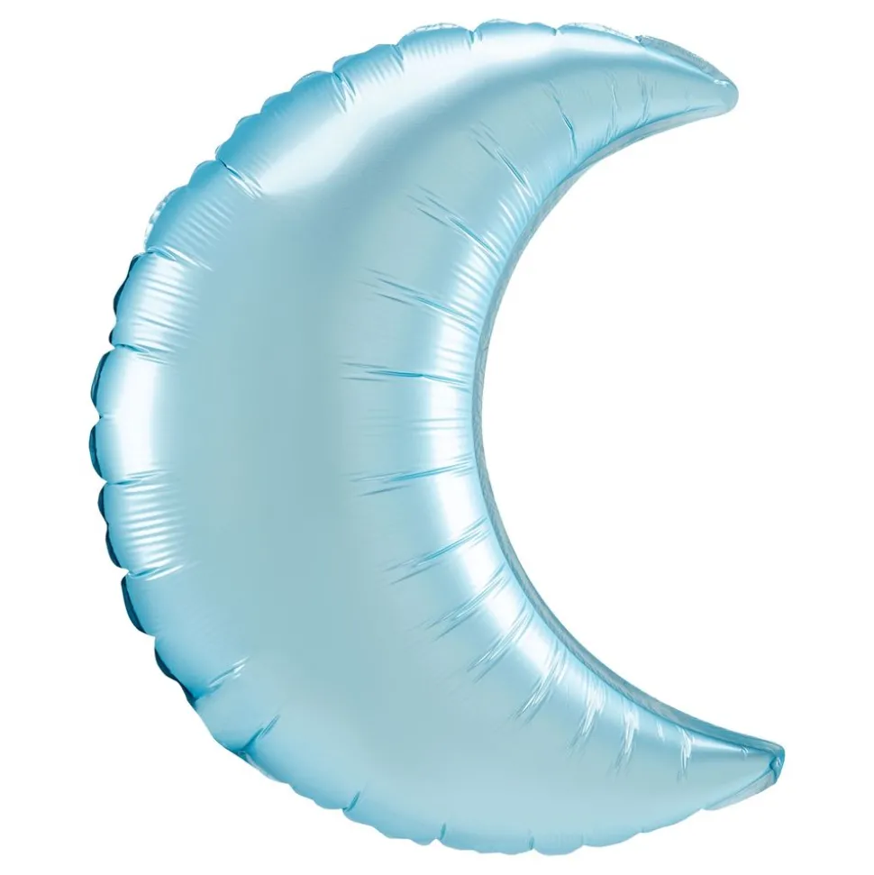 Folieballong Måne Satin Blå Pastell Shape