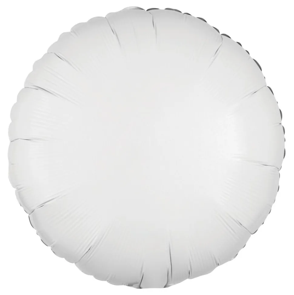 Folieballong Rund Metallic Vit