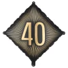 Folieballong 40 Svart/Guld