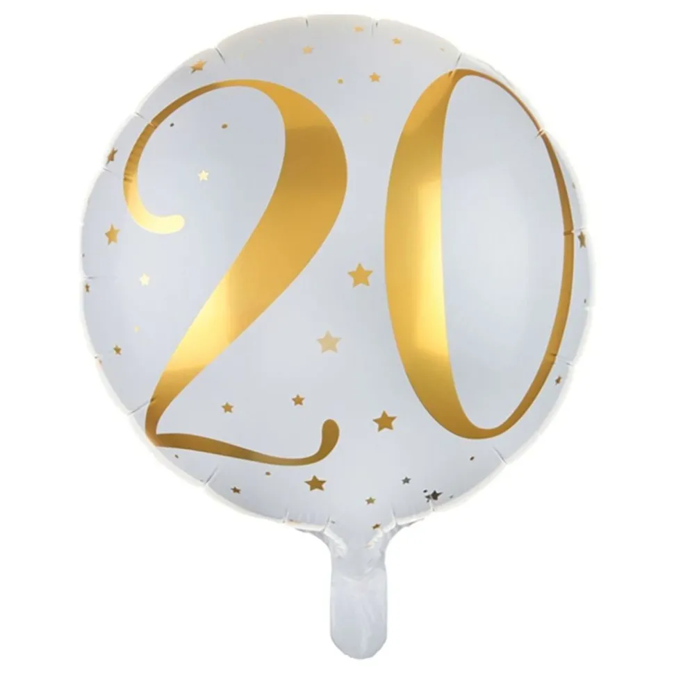 Folieballong 20 Vit/Guld