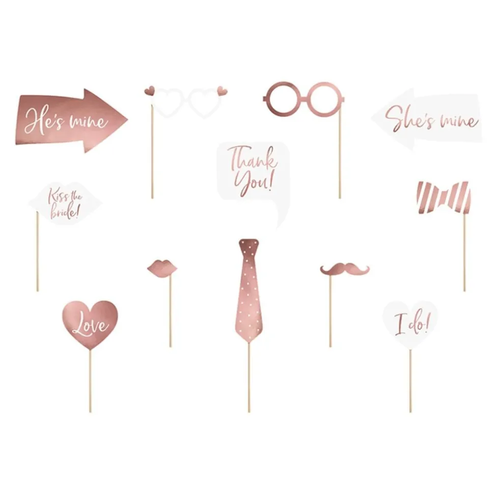 Fotoprops Bröllop Roséguld