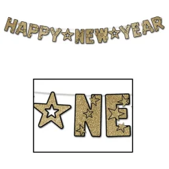 Girlang Happy New Year Guld/Glitter