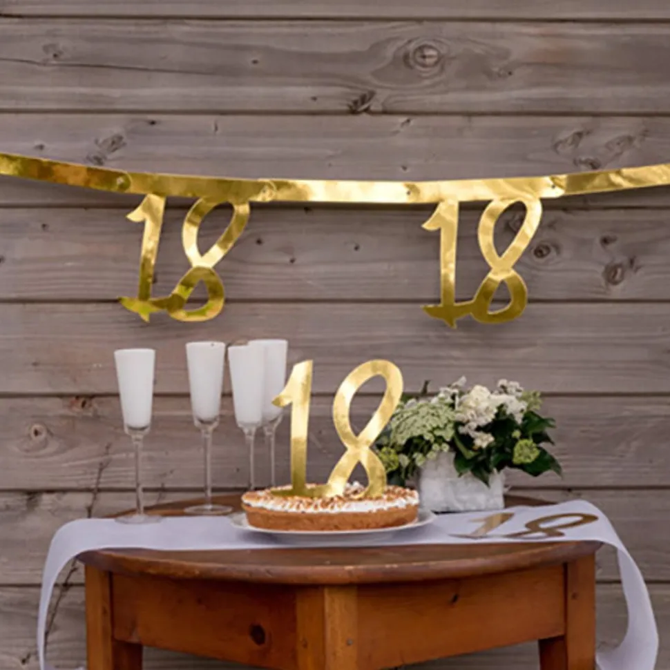 Girlang Siffra Guld Metallic