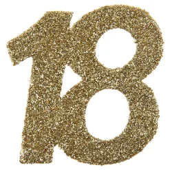 Glasdekoration 18 Guld/Glitter