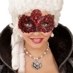 Ögonmask med Strass Röd