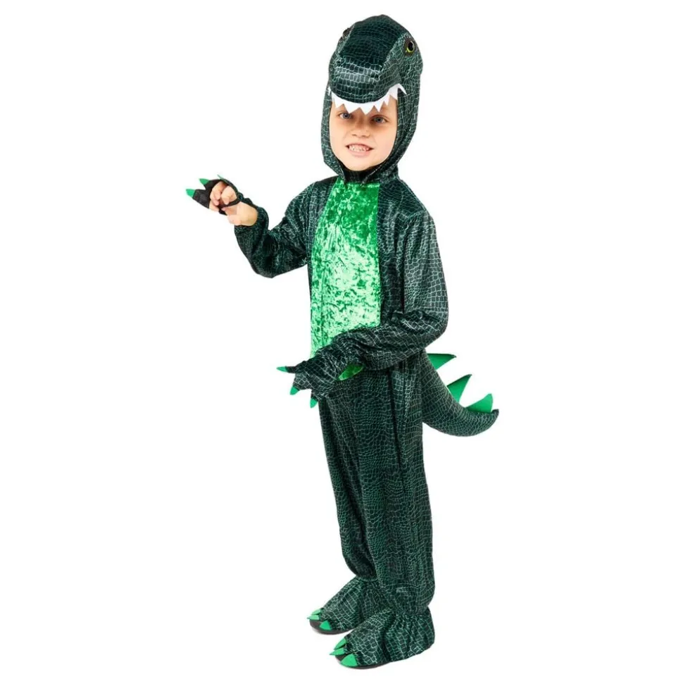 Grön Dinosaurie Barn Maskeraddräkt