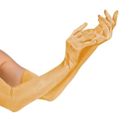 Guld Satinhandskar Extra Långa