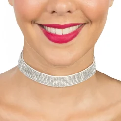 Halsband Choker med Strass Silver