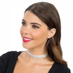 Halsband Choker med Strass Silver