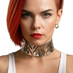 Halsband Choker Futuristiskt Silver
