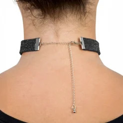 Halsband Choker med Strass Svart