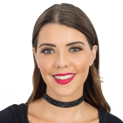 Halsband Choker med Strass Svart