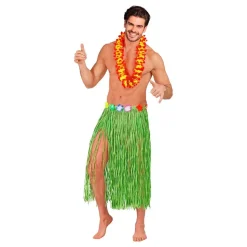 Hawaiikjol med Blommor Grön