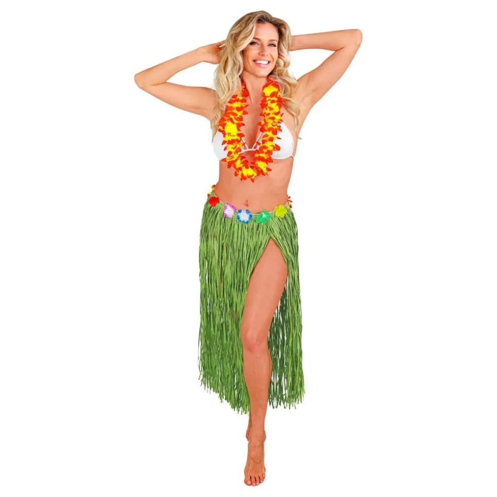 Hawaiikjol med Blommor Grön