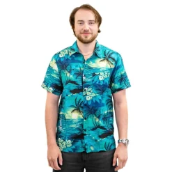 Hawaiiskjorta Herr Turkos