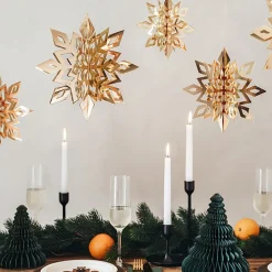 Hängande Dekoration Snöflingor Guld