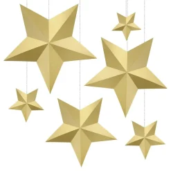 Hängande Dekoration Stjärnor Guld