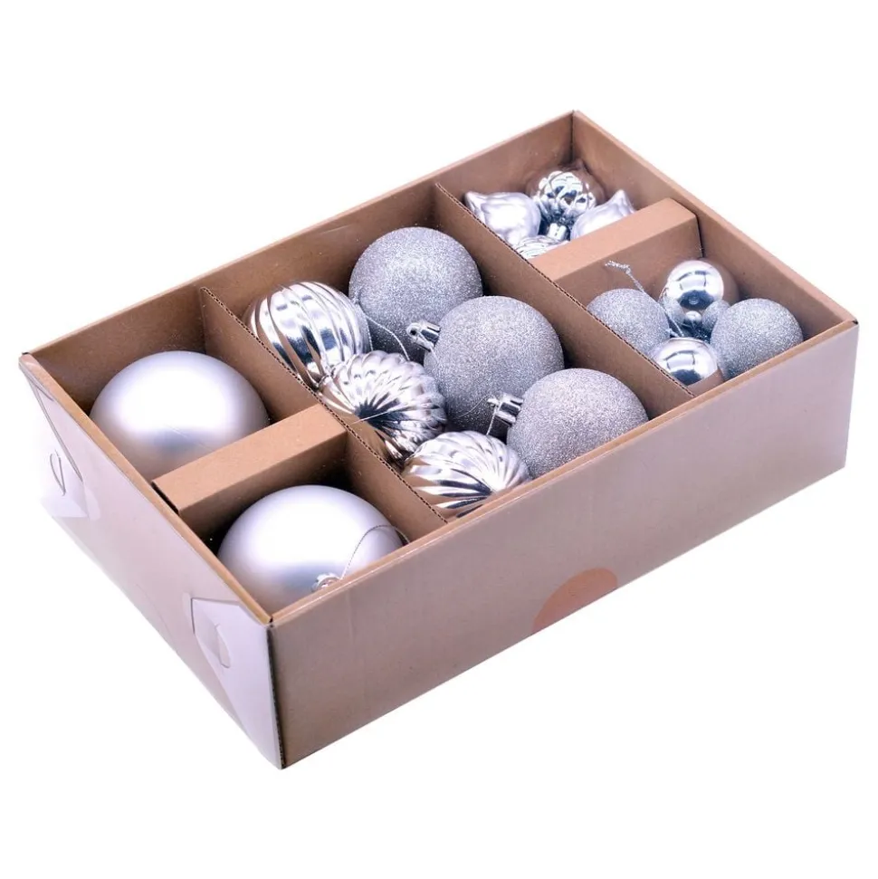Julgranskulor Silver Mix
