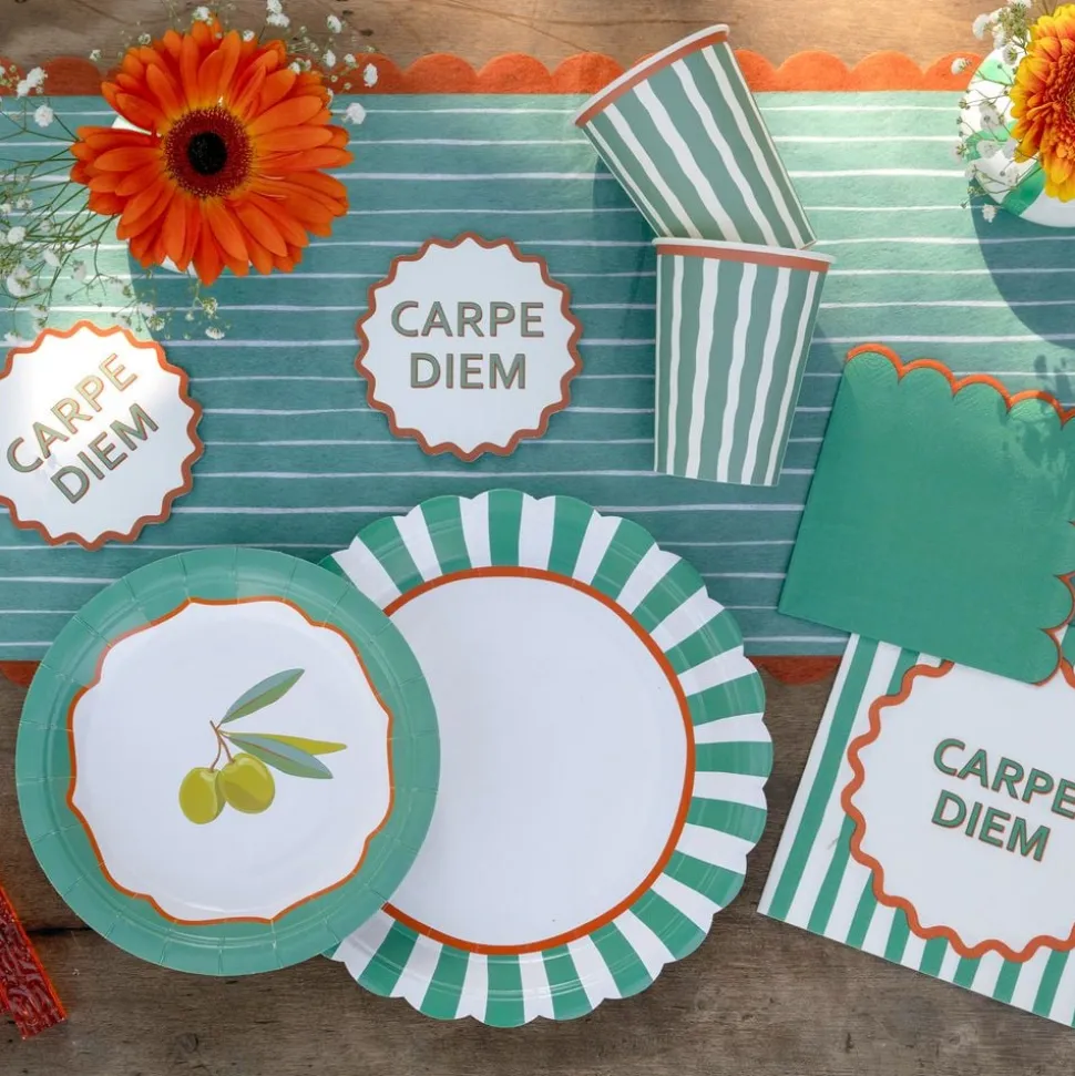 Kaffeservetter Grön/Orange