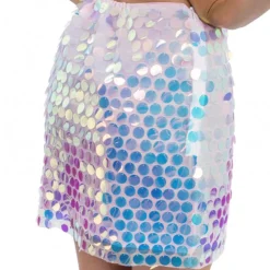 Kjol med Paljetter Iridescent Rosa