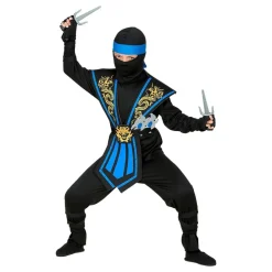 Kombat Ninja Blå Barn Maskeraddräkt