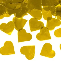Konfettikanon Hjärtan Guld Metallic