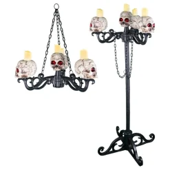 LED Takkrona/Kandelaber med Dödskallar 2in1