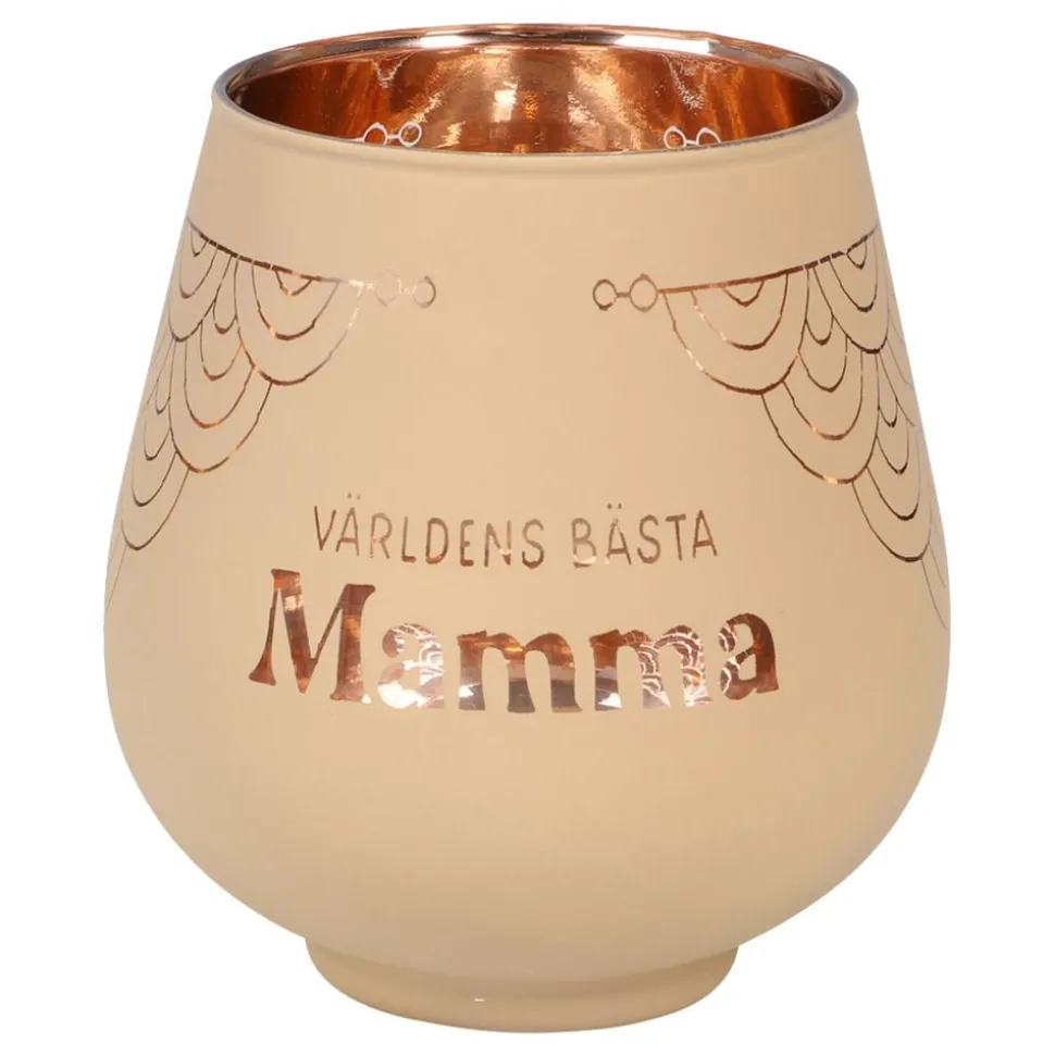 Ljuslykta Spegelglas med Text