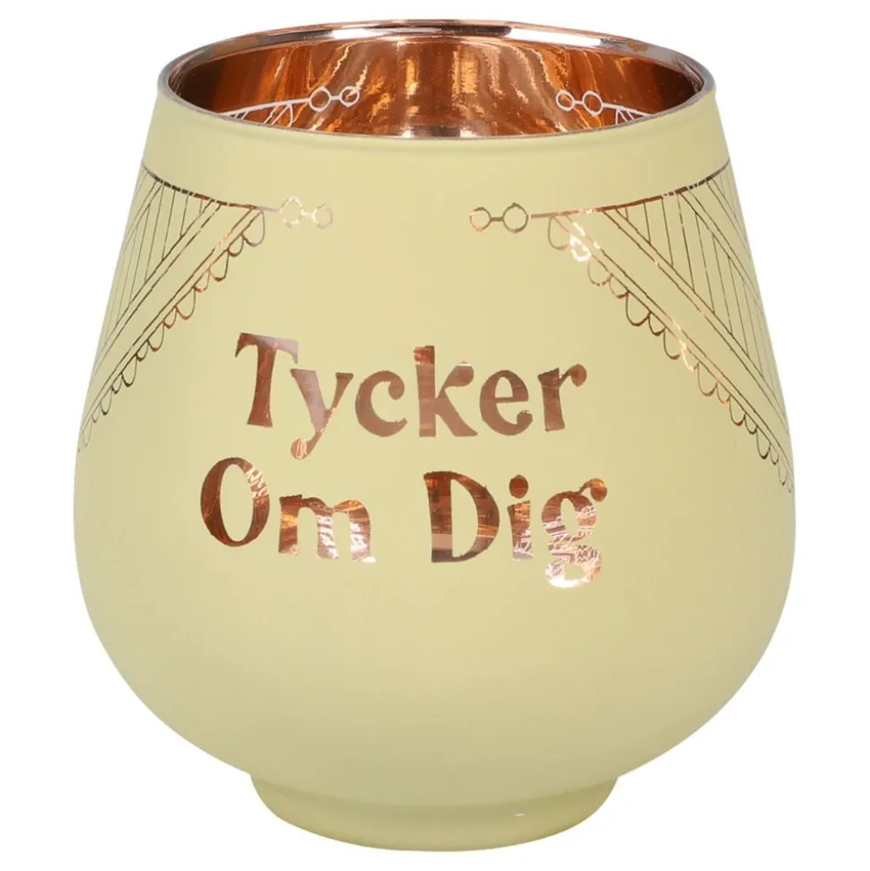 Ljuslykta Spegelglas med Text