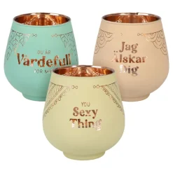 Ljuslykta Spegelglas med Text