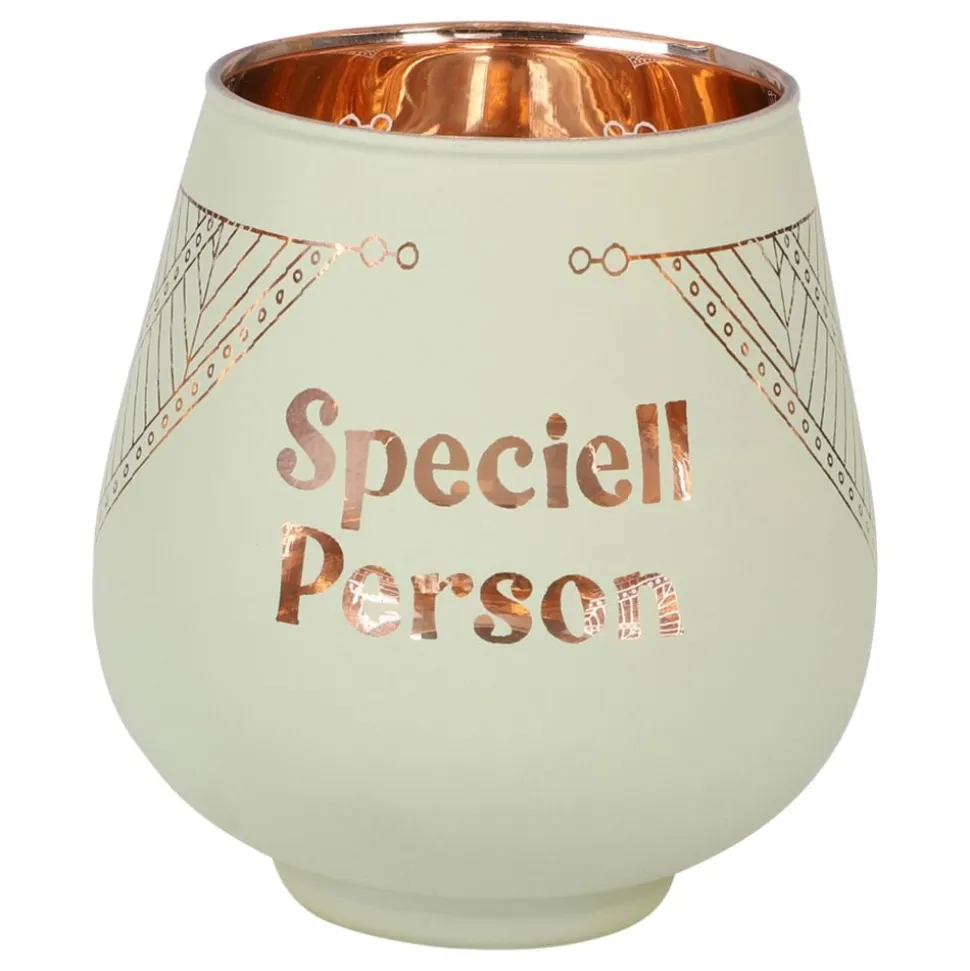 Ljuslykta Spegelglas med Text