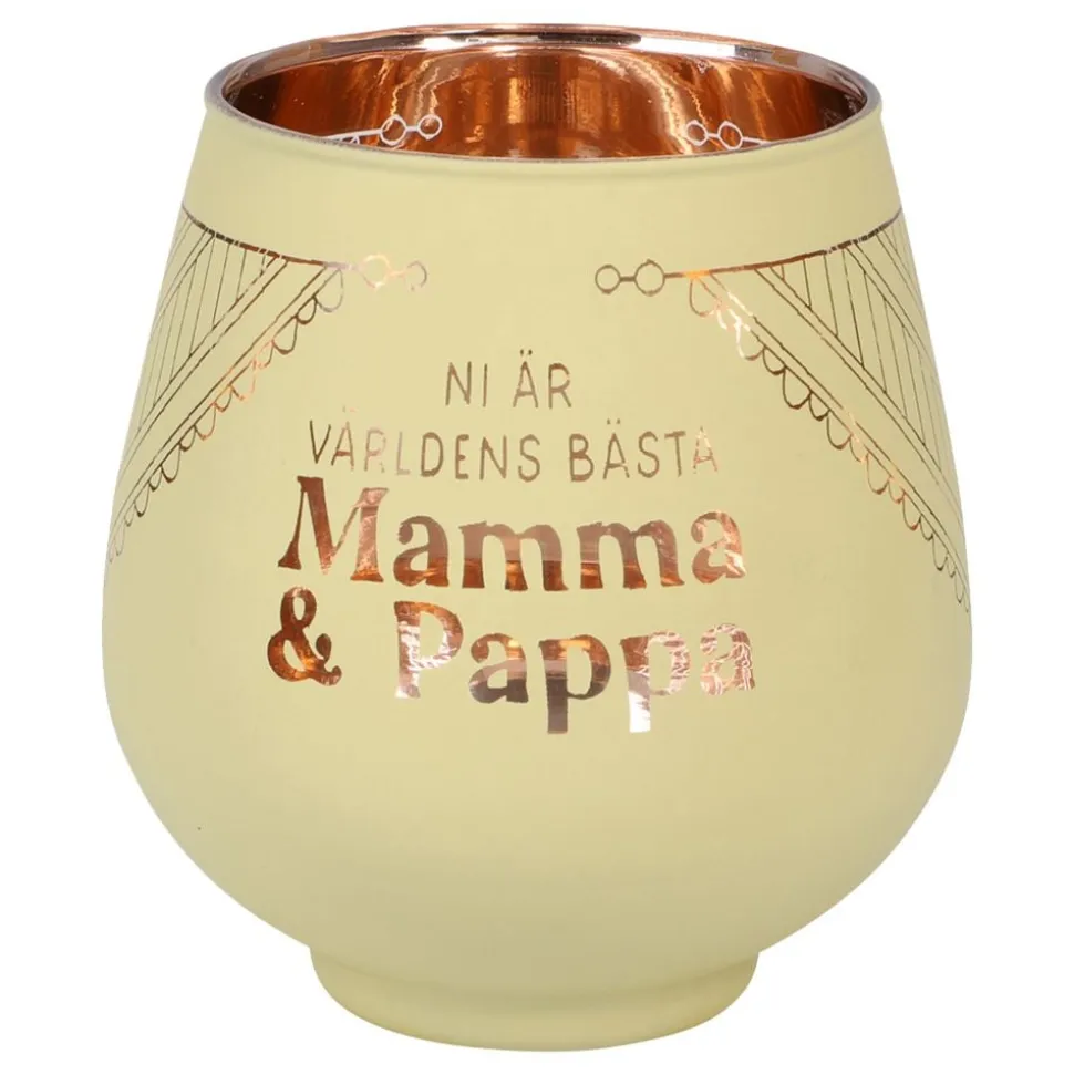 Ljuslykta Spegelglas med Text