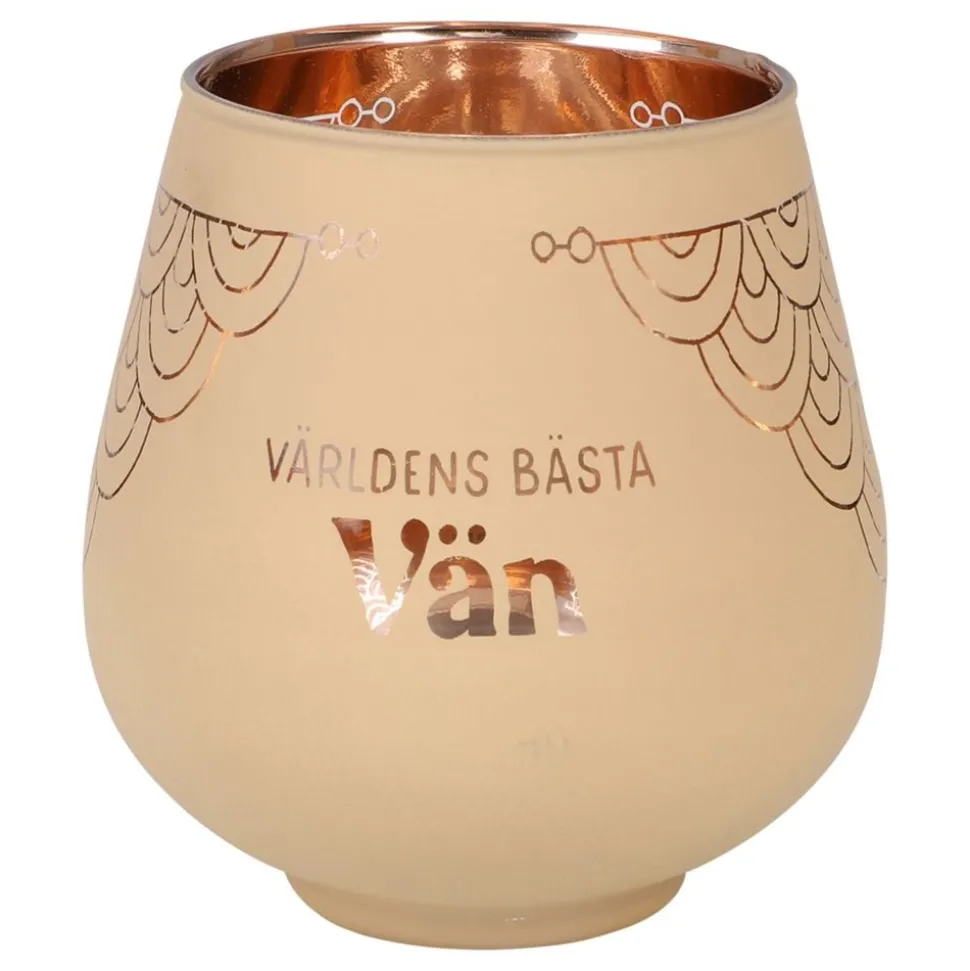 Ljuslykta Spegelglas med Text