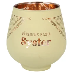 Ljuslykta Spegelglas med Text