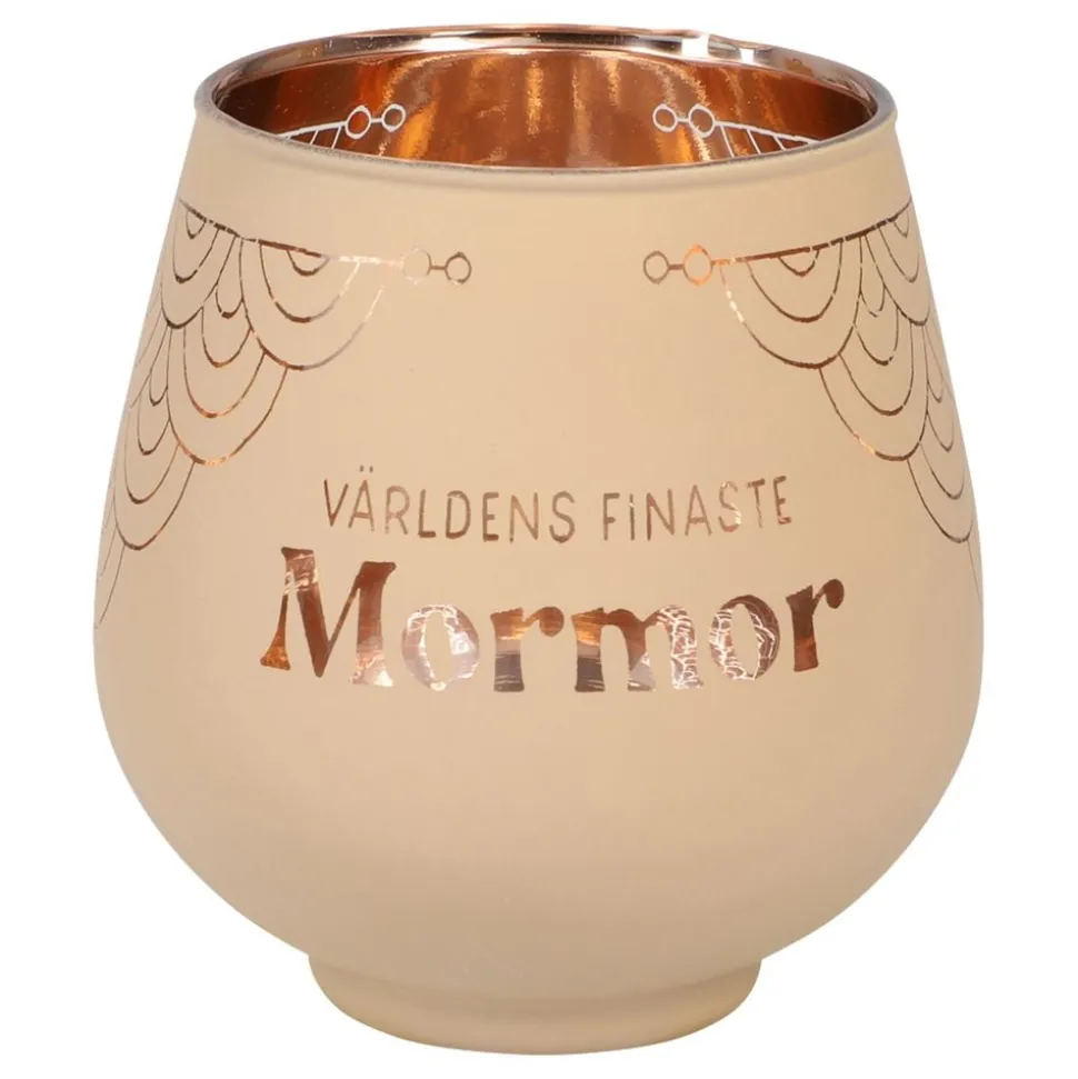 Ljuslykta Spegelglas med Text