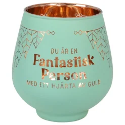 Ljuslykta Spegelglas med Text