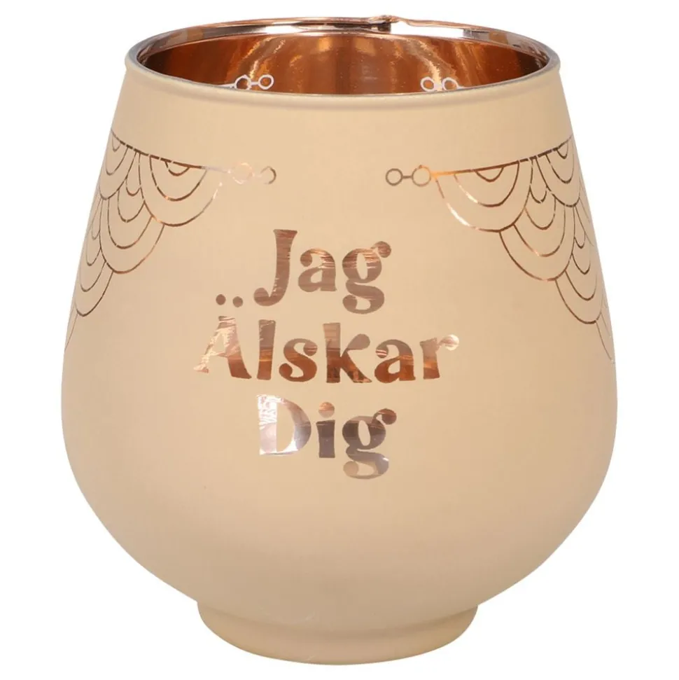 Ljuslykta Spegelglas med Text