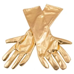 Långa Handskar Guld Metallic