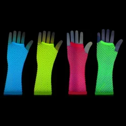 Långa UV Neon Näthandskar