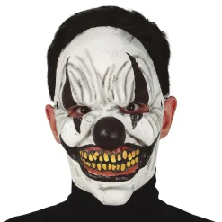 Läskig Clownmask Svart/Vit Latex