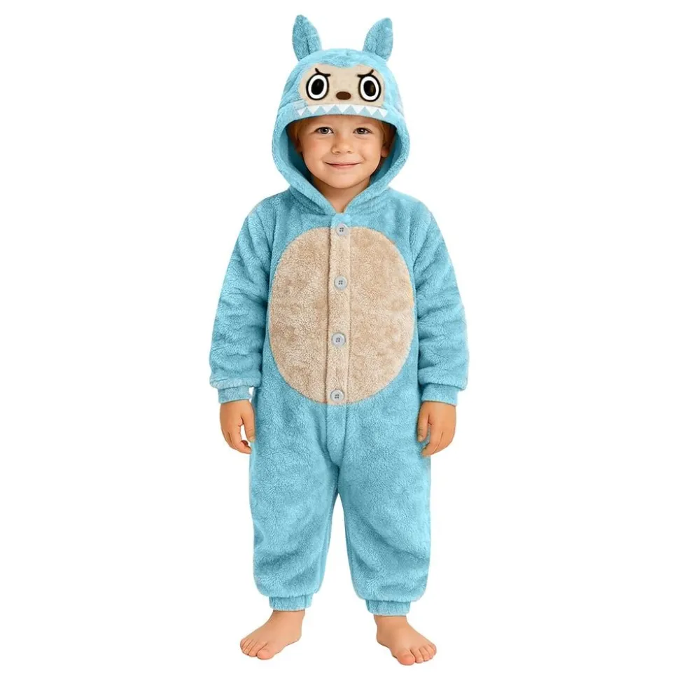 Lulu Monster Blå Onesie Barn Maskeraddräkt
