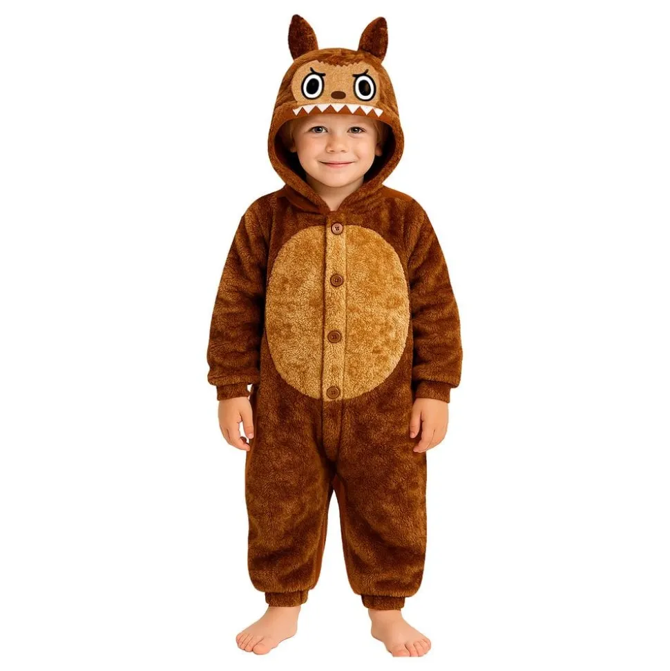 Lulu Monster Brun Onesie Barn Maskeraddräkt