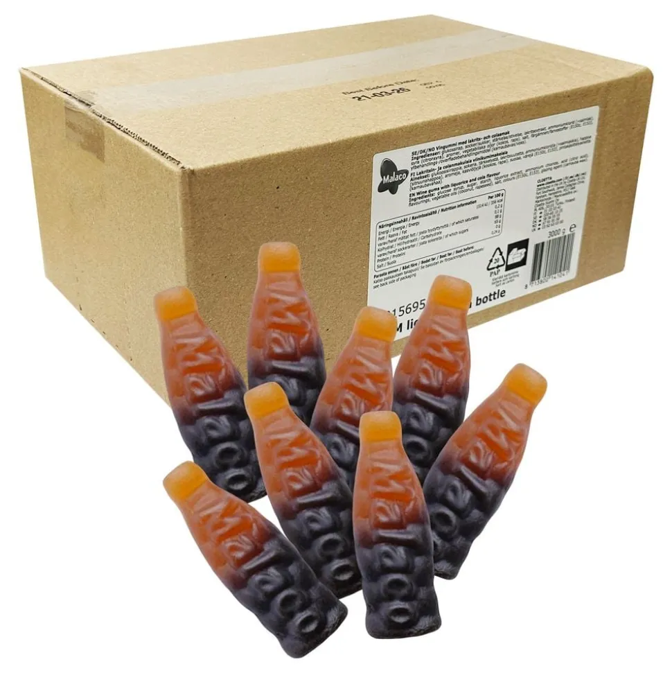 Malaco Mini Cola-Lakritsflaska Storpack