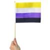 Miniflagga Pride Ickebinär på Pinne